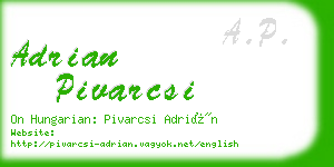 adrian pivarcsi business card